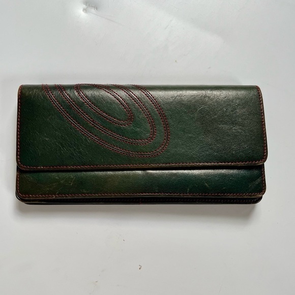 FUNKY VINTAGE GREEN AND RED WALLET - Picture 2 of 11
